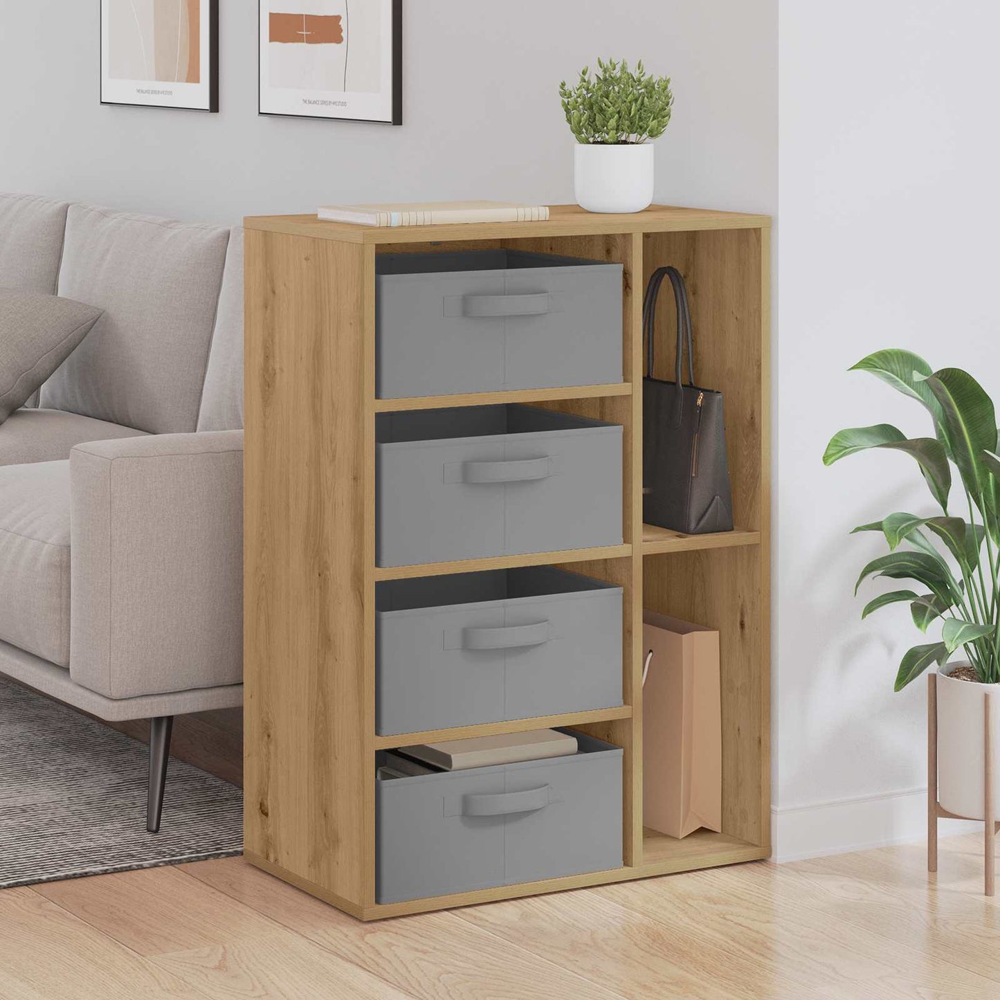 vidaXL Πλαϊνό γραφείο Artisan Δρυς 60 x 33,5 x 84 εκ