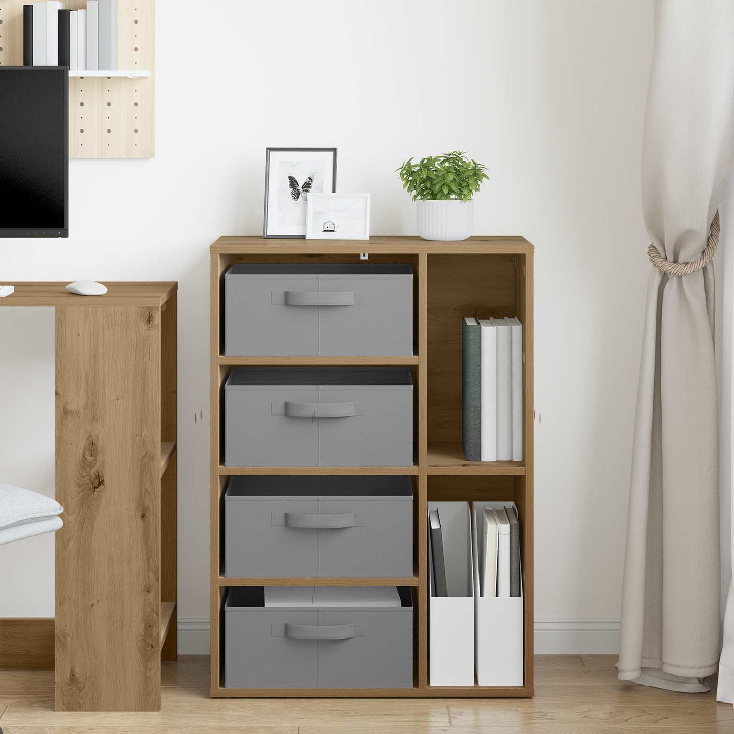 vidaXL Πλαϊνό γραφείο Artisan Δρυς 60 x 33,5 x 84 εκ