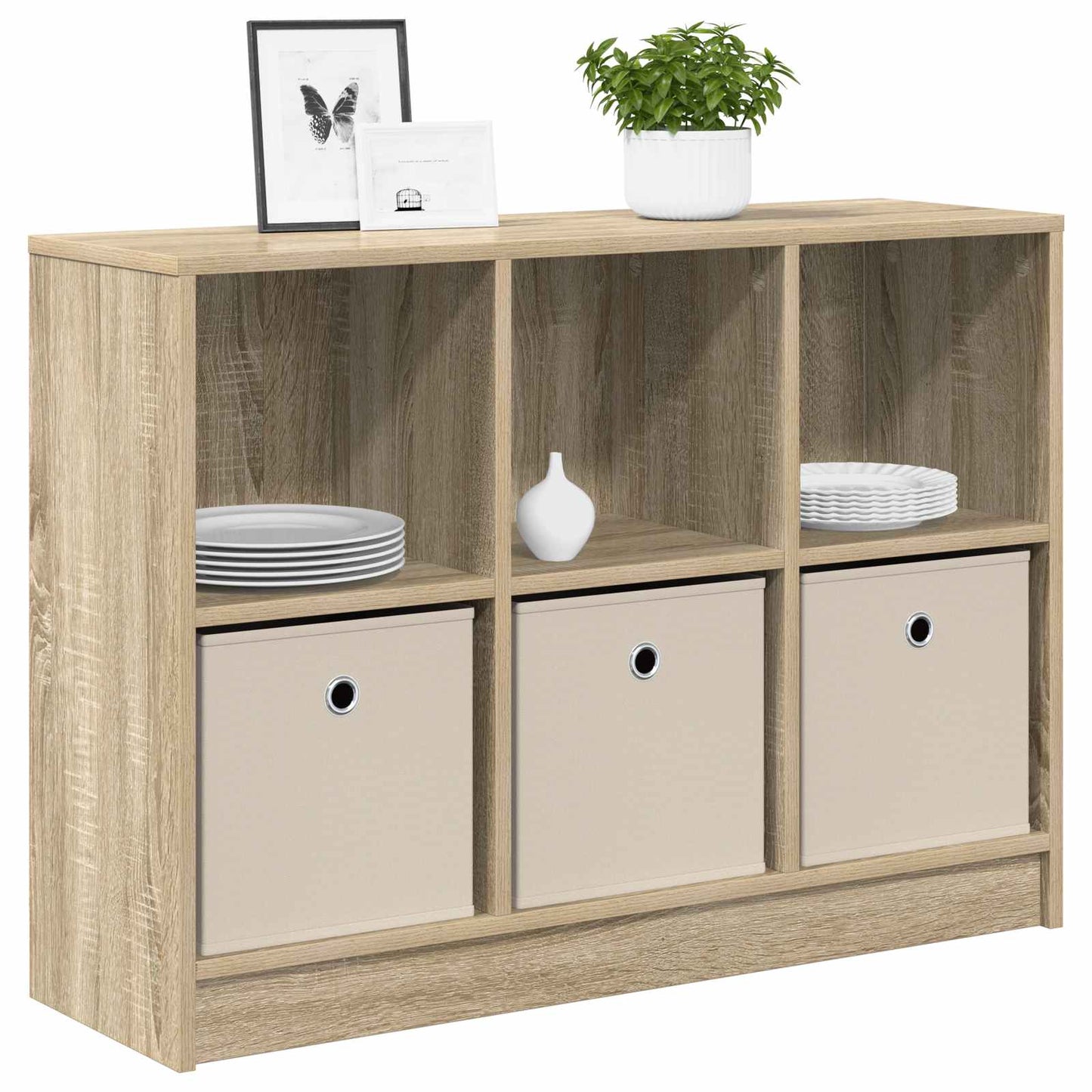 vidaXL Πλαϊνό γραφείο με συρτάρι Δρύς Sonoma 88,5 x 27,5 x 63,5 εκ