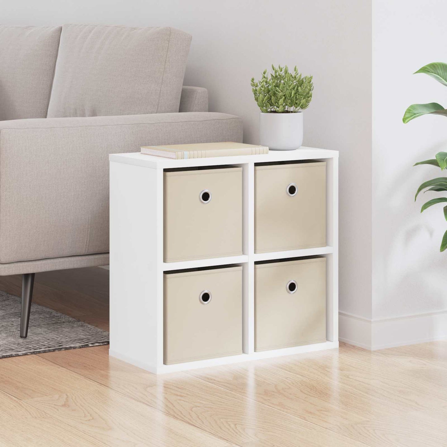 vidaXL Πλαϊνό γραφείο με συρτάρι Λευκό 49,5 x 22 x 47 εκ
