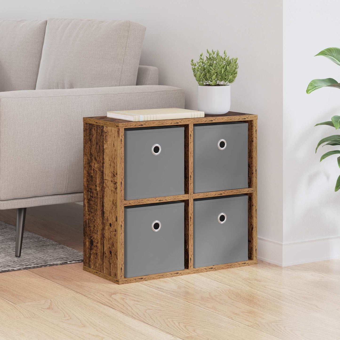 vidaXL Πλαϊνό γραφείο με συρτάρι Παλιό ξύλο 49,5 x 22 x 47 εκ