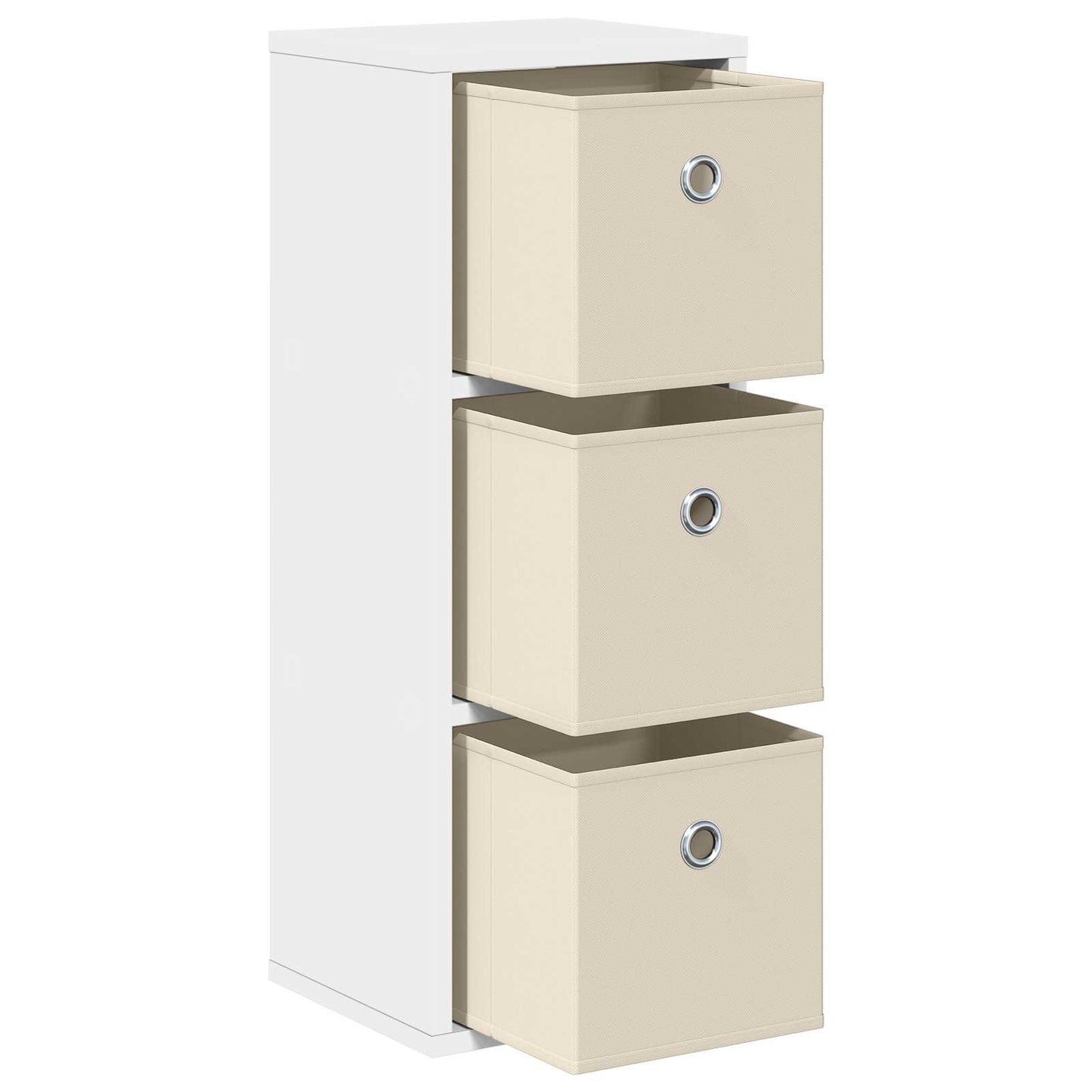 vidaXL Πλαϊνό γραφείο με συρτάρι Λευκό 25,5 x 22 x 69,5 εκ