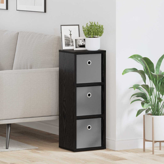 vidaXL Πλαϊνό γραφείο με συρτάρι Μαύρη Οξυά 25,5 x 22 x 69,5 εκ