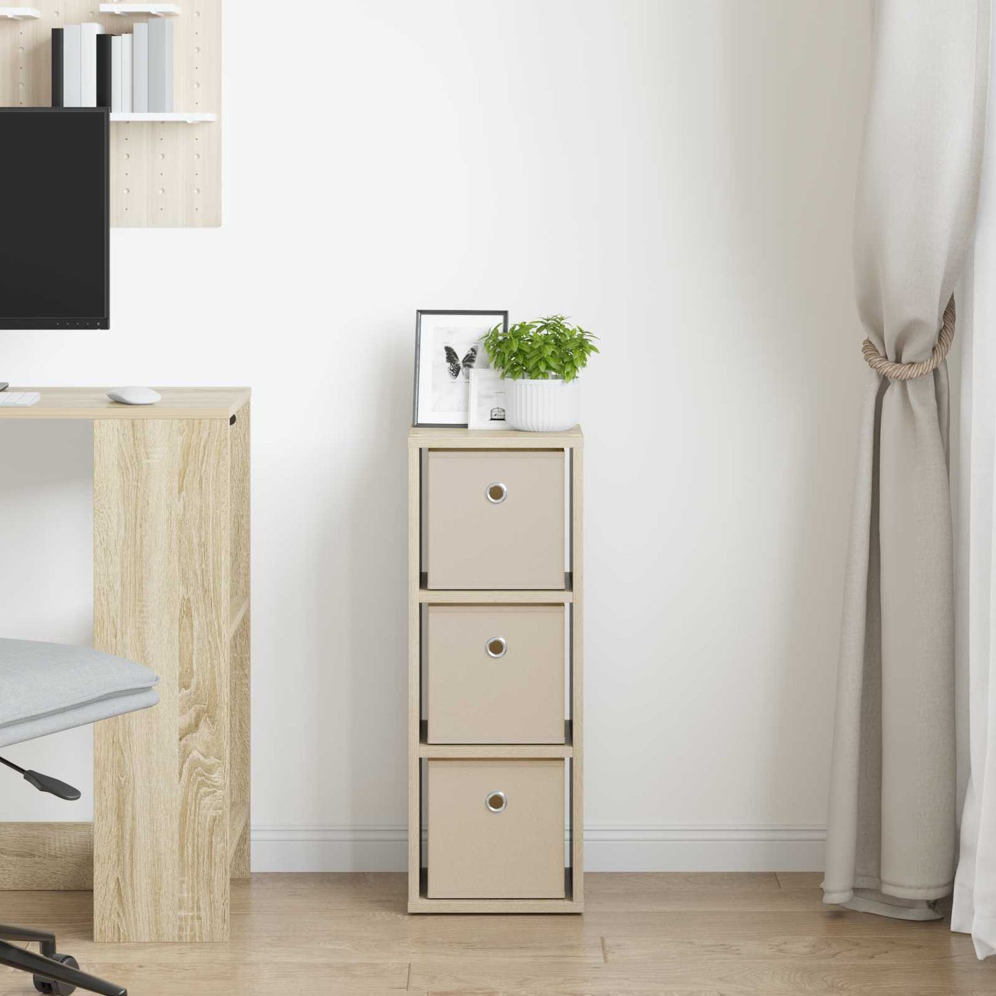 vidaXL Πλαϊνό γραφείο με συρτάρι Δρύς Sonoma 25,5 x 22 x 69,5 εκ