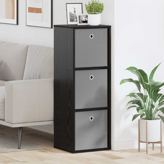 vidaXL Πλαϊνό γραφείο με συρτάρι Μαύρη Οξυά 35 x 32 x 99,5 εκ