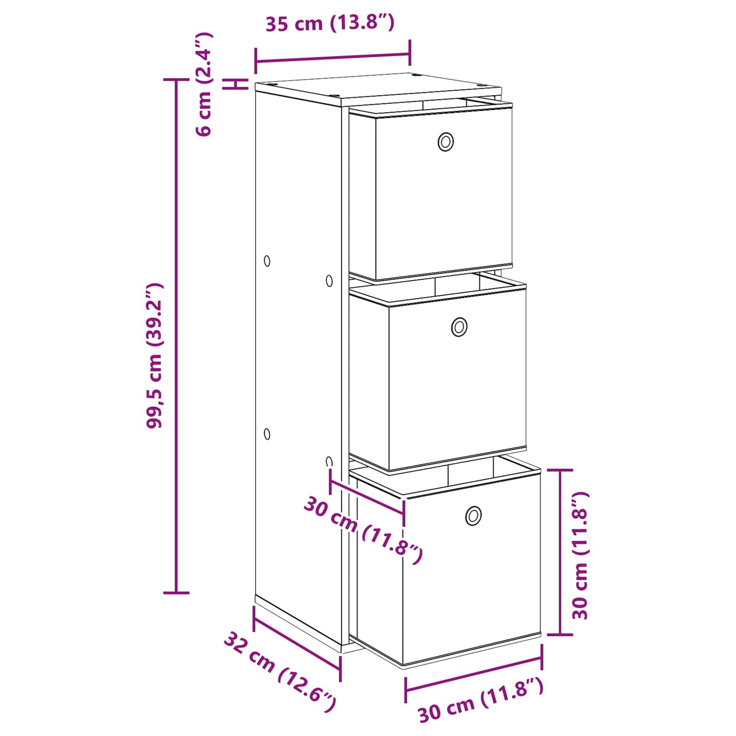vidaXL Πλαϊνό γραφείο με συρτάρι Παλιό ξύλο 35 x 32 x 99,5 εκ