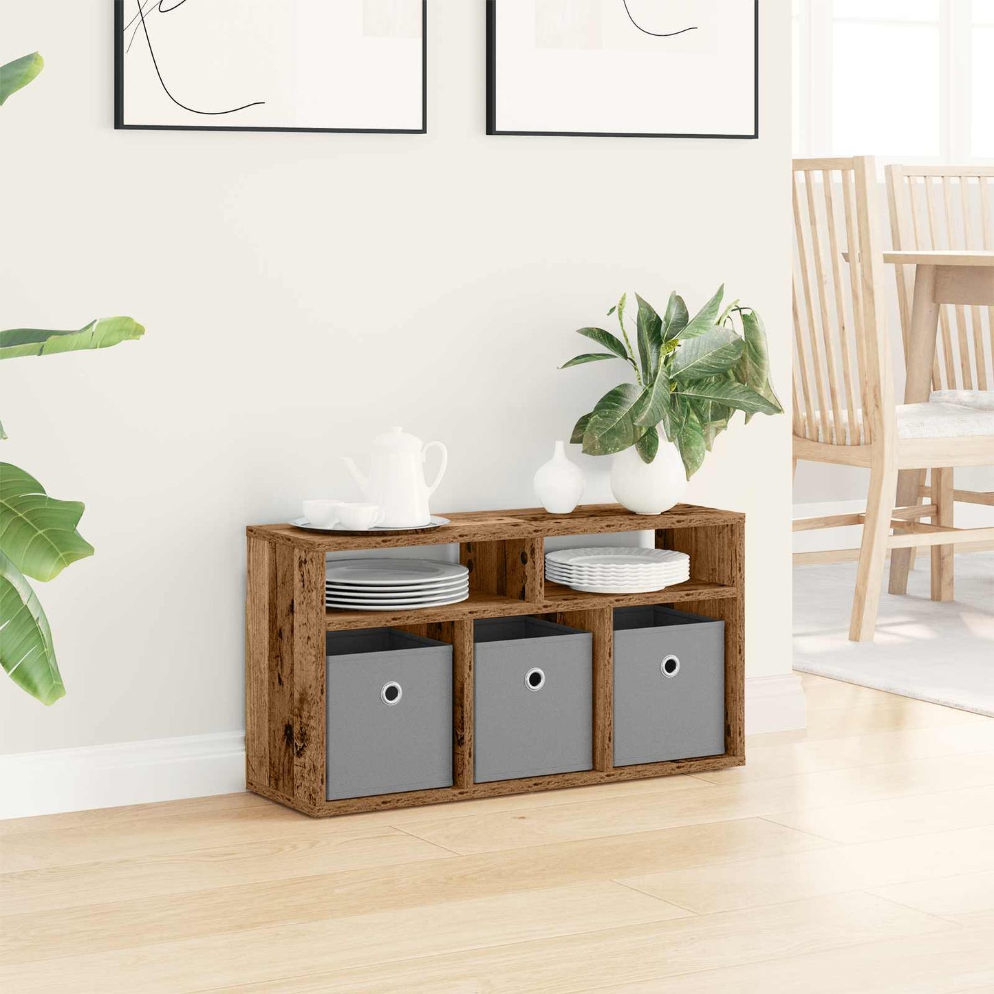 vidaXL Χαμηλό γραφείο με συρτάρι Παλιό ξύλο 72 x 22,5 x 38 εκ