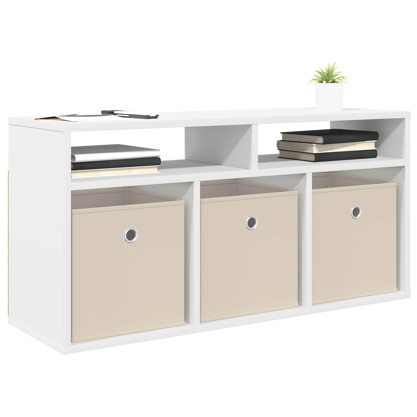 vidaXL Χαμηλό γραφείο με συρτάρι Λευκό 87 x 27,5 x 43 εκ