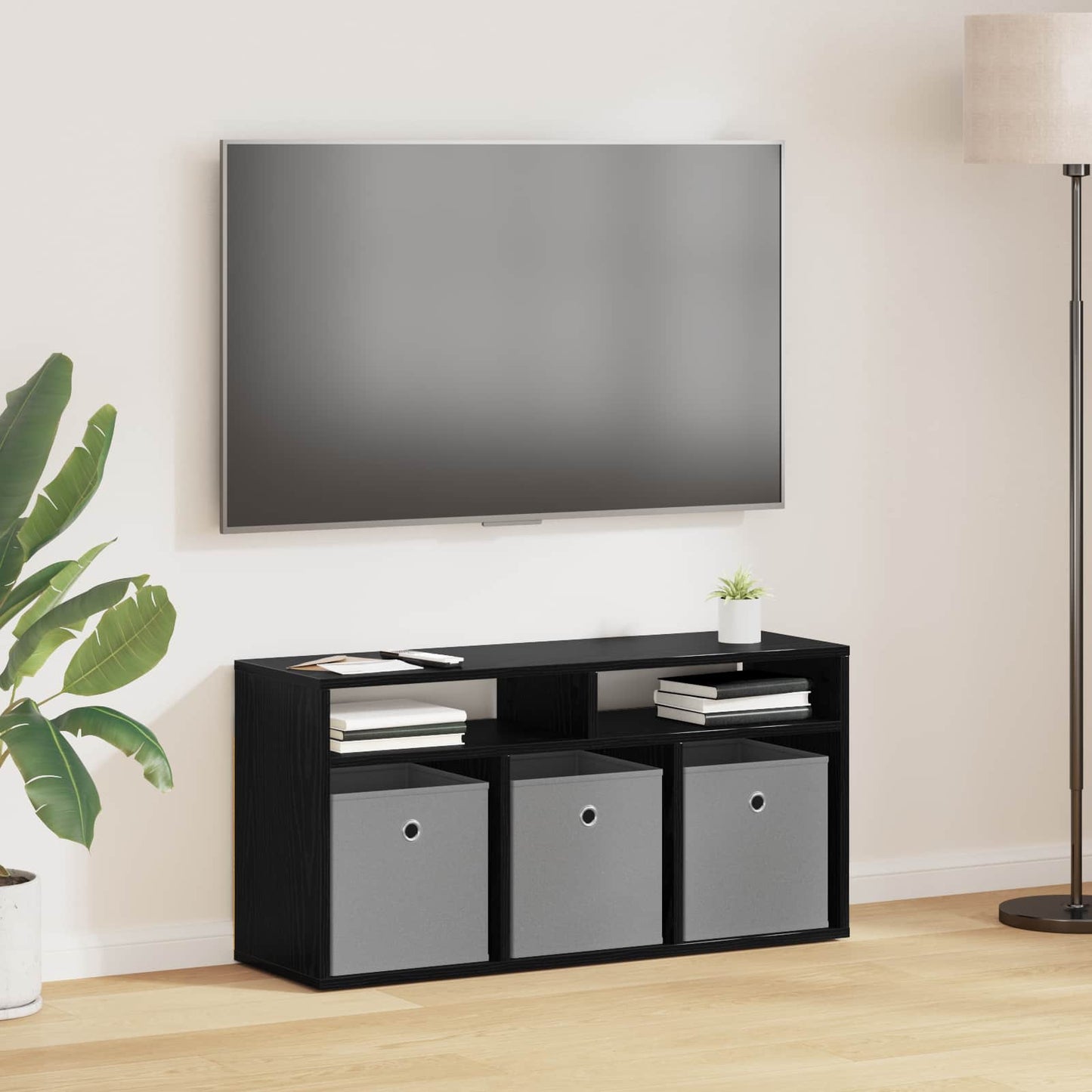 vidaXL Χαμηλό γραφείο με συρτάρι Μαύρη Οξυά 87 x 27,5 x 43 εκ