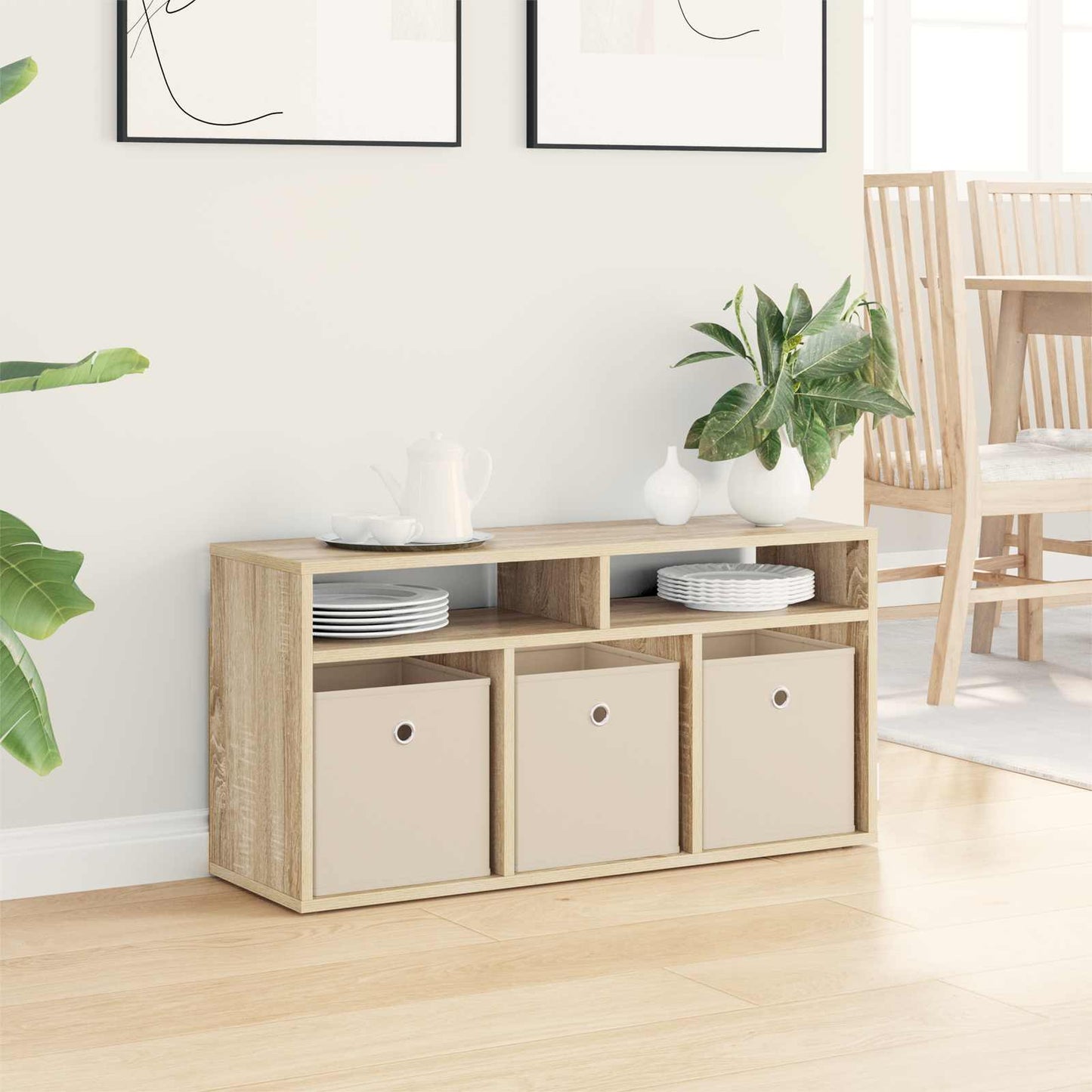 vidaXL Χαμηλό γραφείο με συρτάρι Δρύς Sonoma 87 x 27,5 x 43 εκ