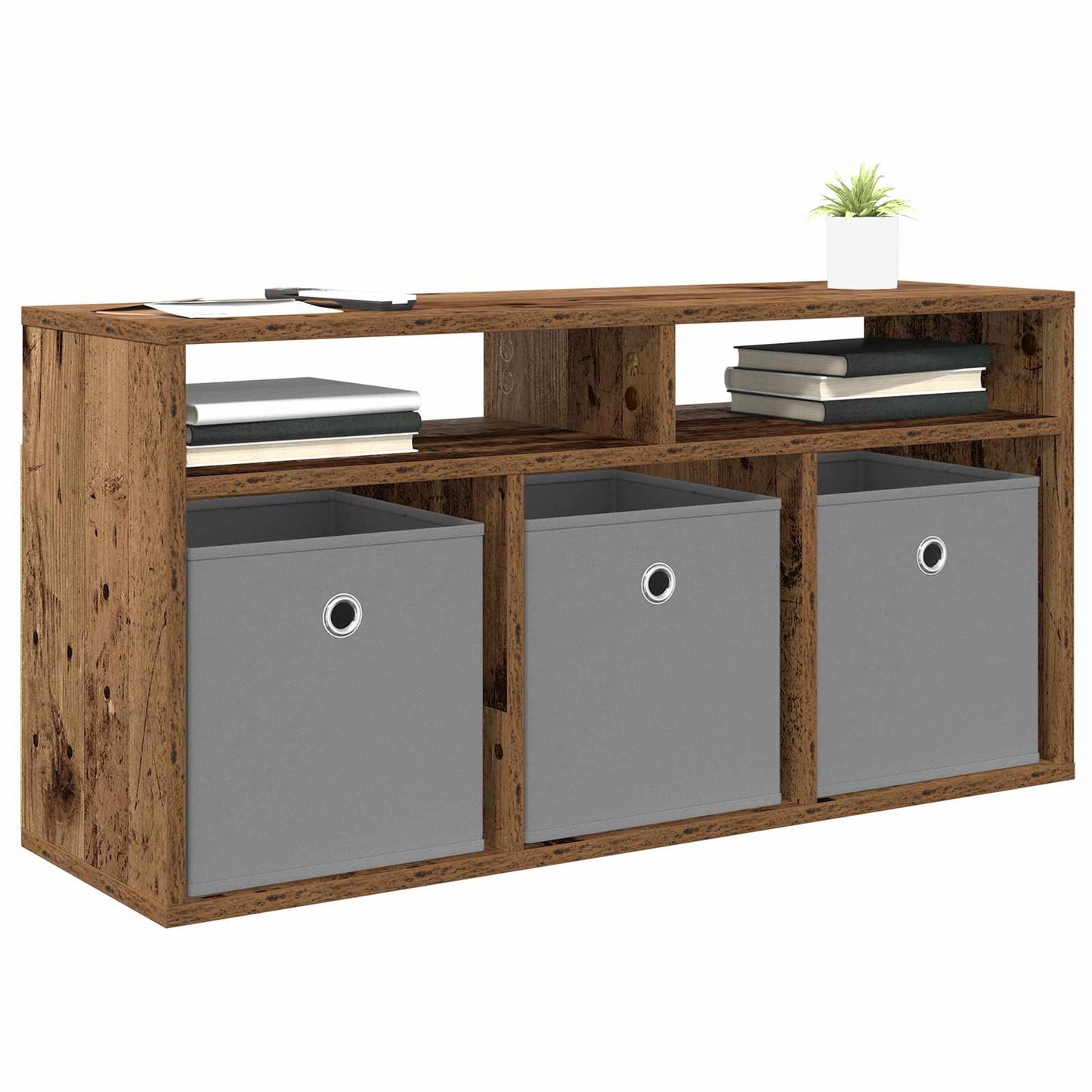 vidaXL Χαμηλό γραφείο με συρτάρι Παλιό ξύλο 87 x 27,5 x 43 εκ