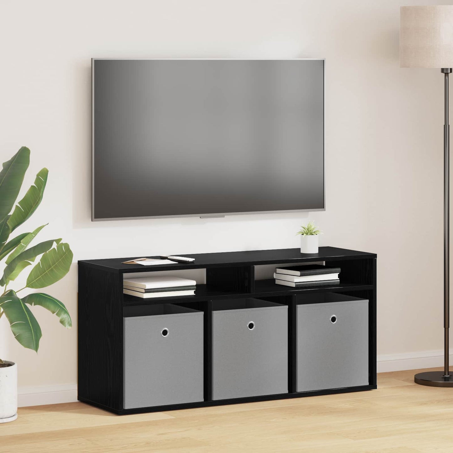 vidaXL Χαμηλό γραφείο με συρτάρι Μαύρη Οξυά 102 x 32 x 48,5 εκ.