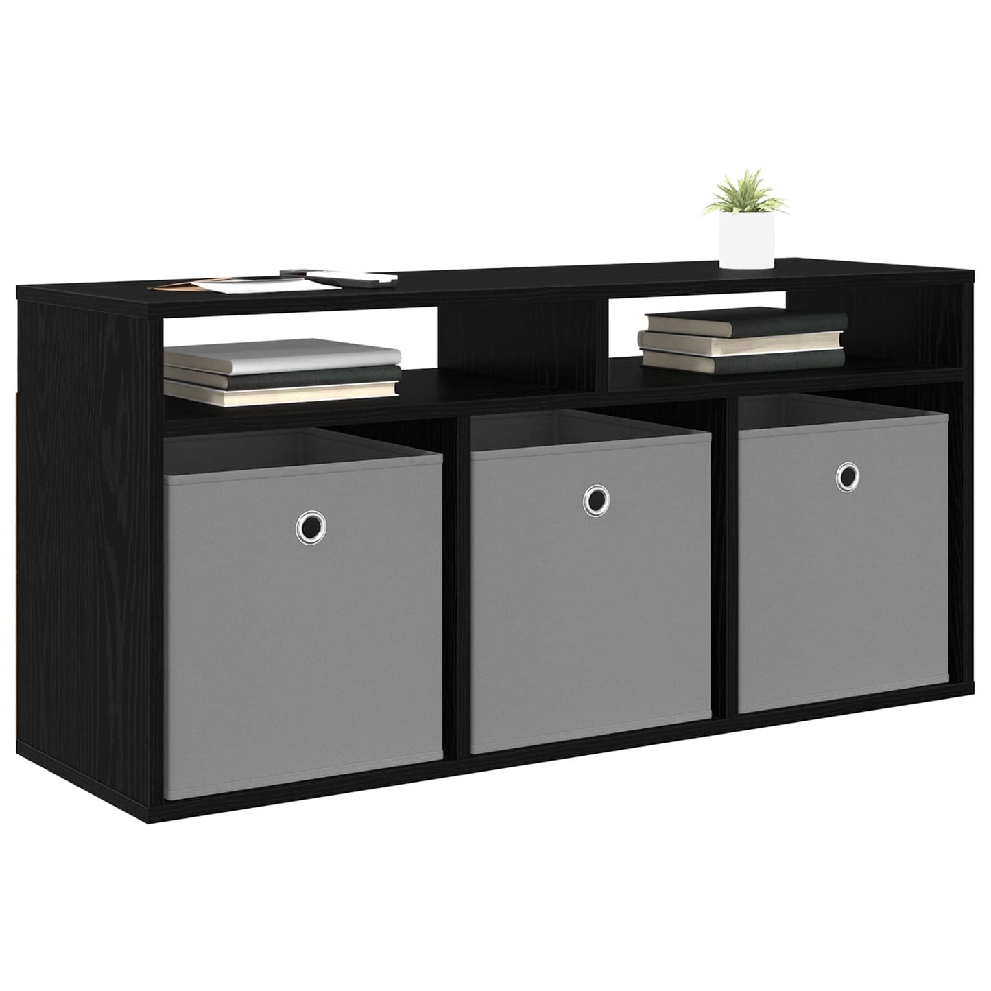 vidaXL Χαμηλό γραφείο με συρτάρι Μαύρη Οξυά 102 x 32 x 48,5 εκ.