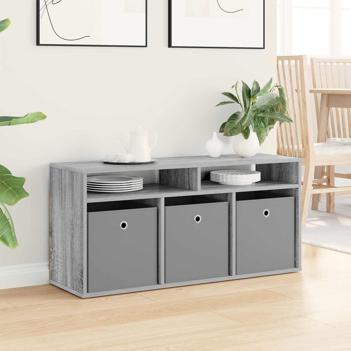 vidaXL Χαμηλό γραφείο 102 x 32 x 48,5 εκ. Γκρι Sonoma