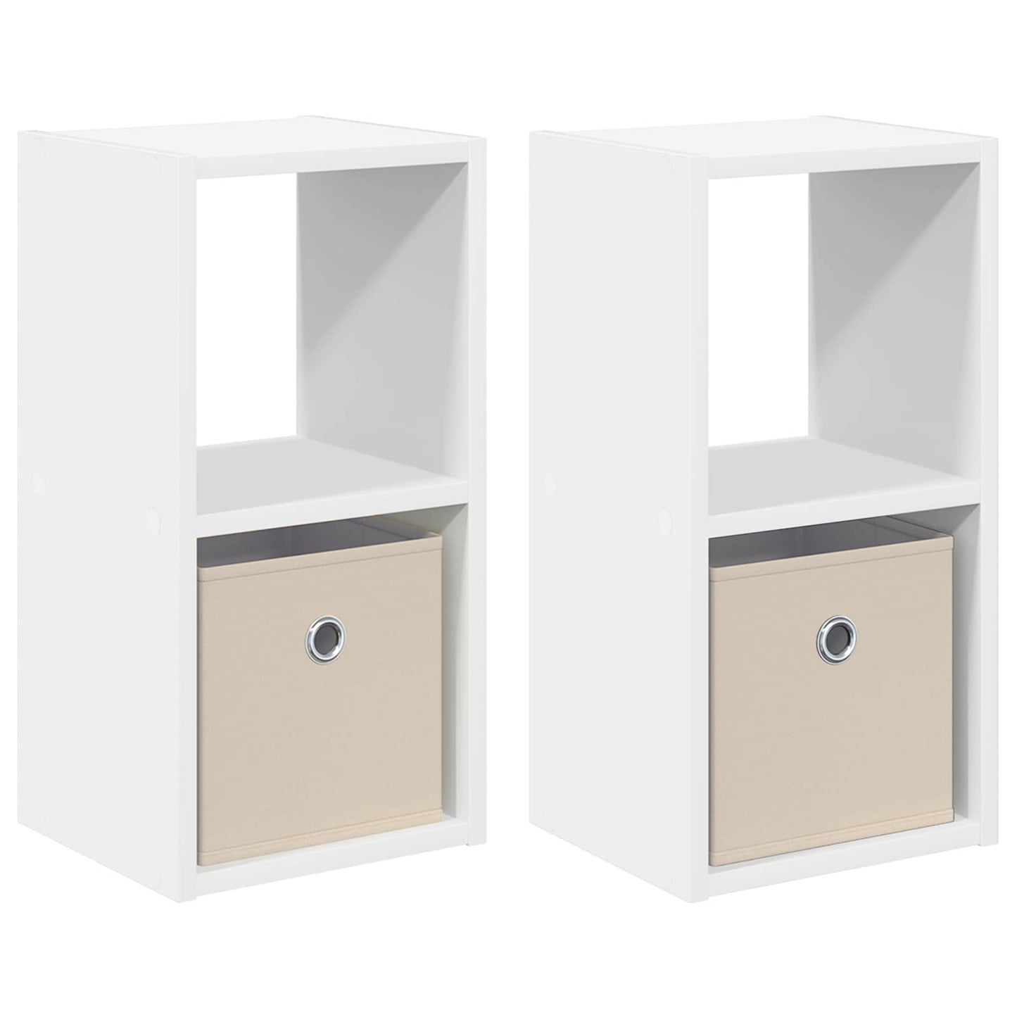 vidaXL Κομοδίνο 2 pcs Λευκό 25,5 x 22 x 49,5 εκ Επεξεργασμένο ξύλο