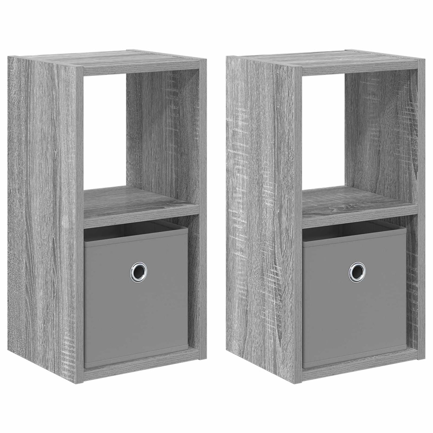 vidaXL Κομοδίνο με συρτάρι 2 pcs Γκρίζο Σονομα 25,5 x 22 x 49,5 εκ