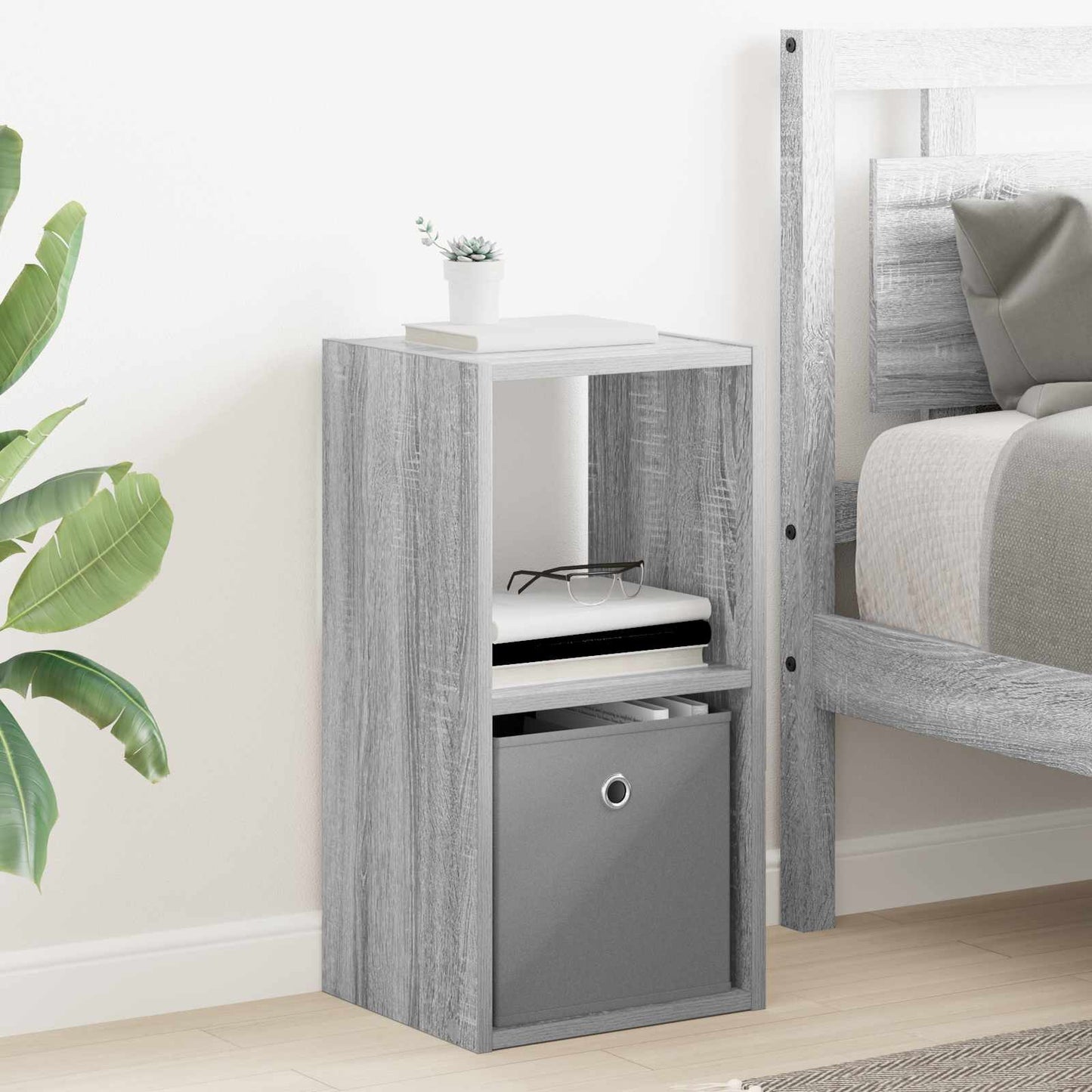 vidaXL Κομοδίνο Γκρι Sonoma 30,5 x 27 x 59,5 εκ Επεξεργασμένο Ξύλο