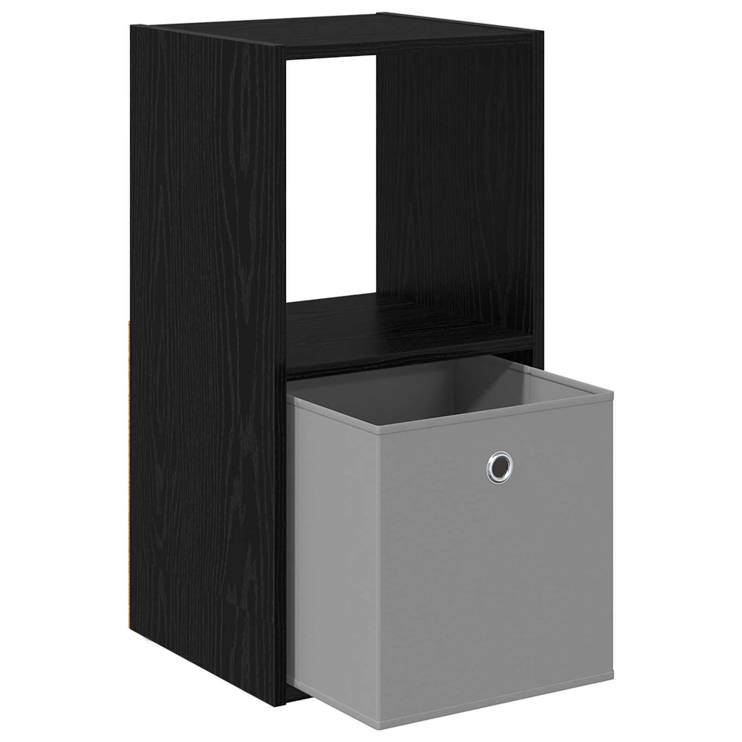vidaXL Κομοδίνο 2 τμχ. Μαύρη Οξυά 35 x 32 x 68,5 εκ Επεξεργασμένο Ξύλο