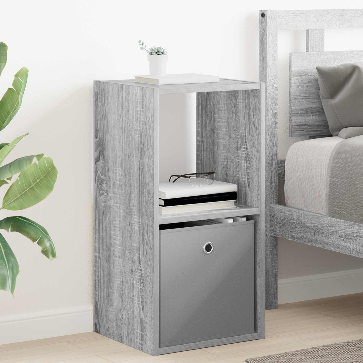 vidaXL Κομοδίνο Γκρι Sonoma 35 x 32 x 68,5 εκ Επεξεργασμένο Ξύλο