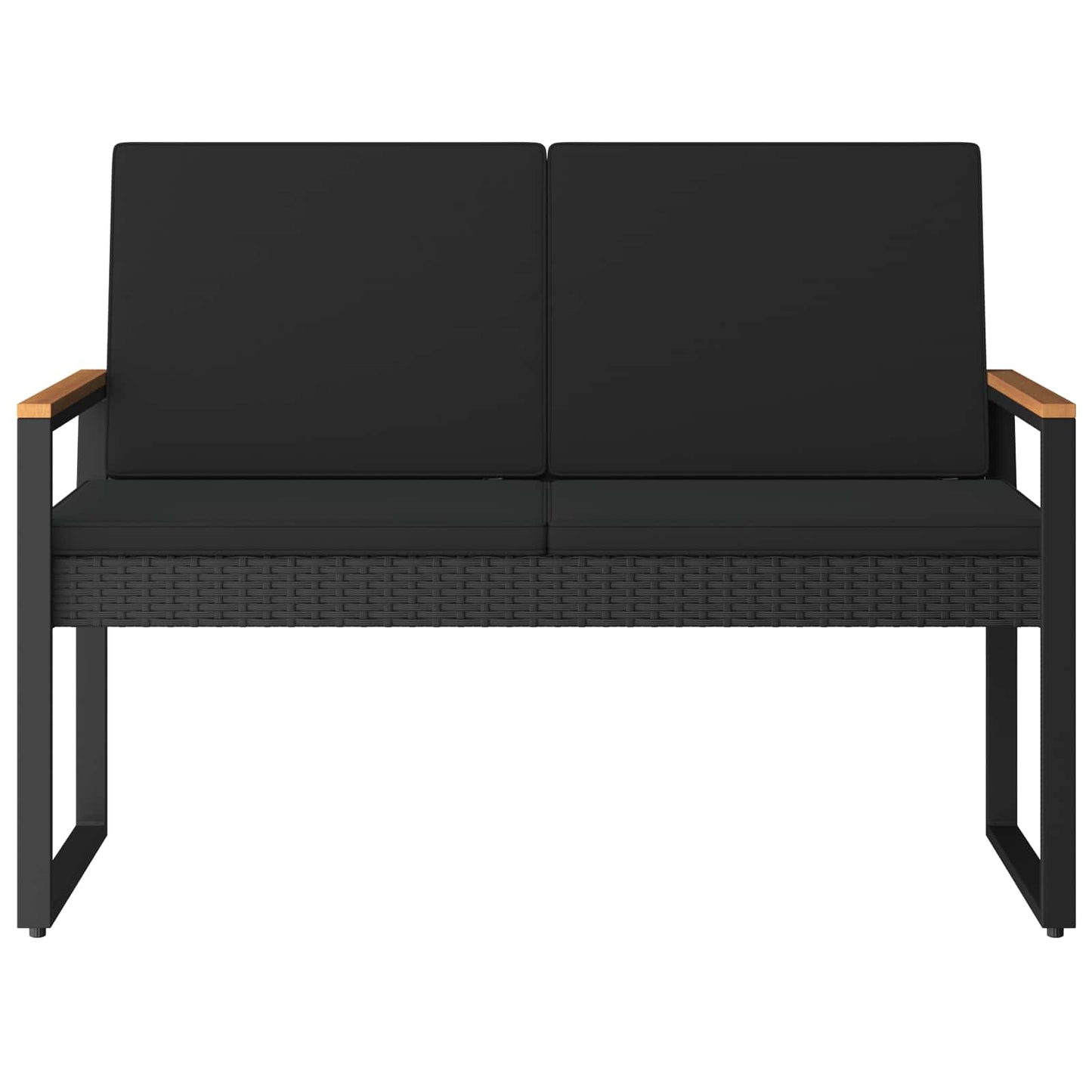 vidaXL Εξωτερικός πάγκος Μαύρο 107 x 61 x 80 εκ. συνθετικό ρατάν