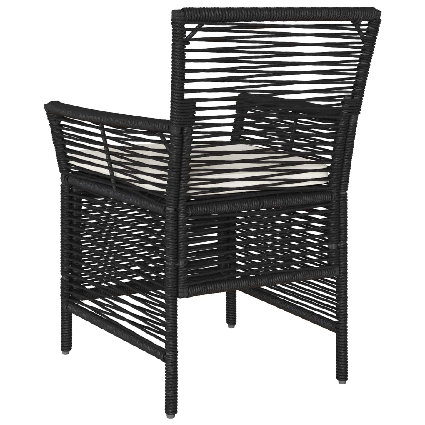 vidaXL Εξωτερική Καρέκλα 4 pcs Μαύρο και Κρέμα συνθετικό ρατάν