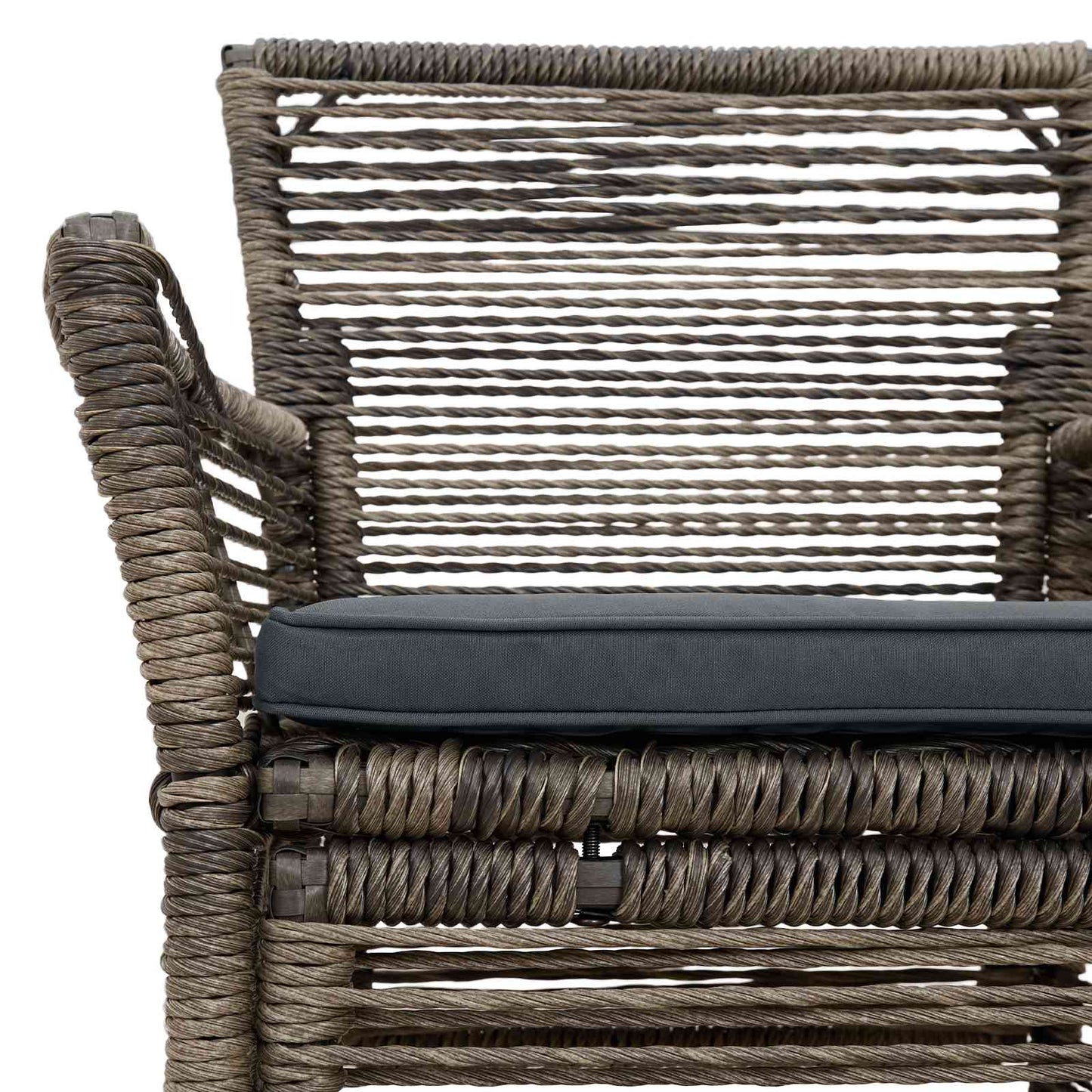 vidaXL Εξωτερική Καρέκλα 4 pcs Γκρι και Σκούρο Γκρι συνθετικό ρατάν