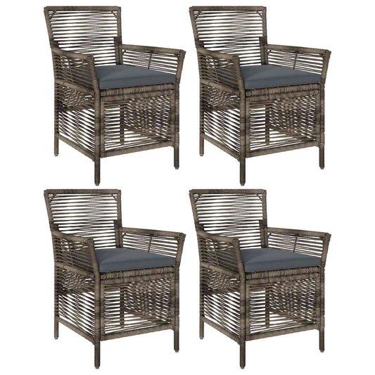 vidaXL Εξωτερική Καρέκλα 4 pcs Γκρι και Σκούρο Γκρι συνθετικό ρατάν