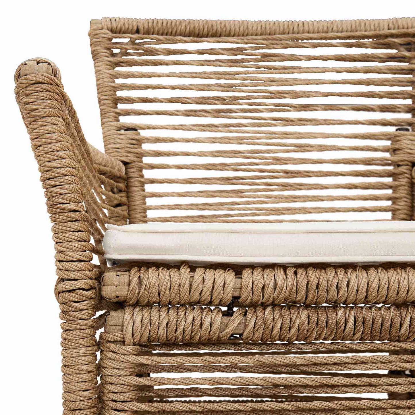 vidaXL Εξωτερική Καρέκλα 4 pcs Μπεζ και Κρέμα συνθετικό ρατάν