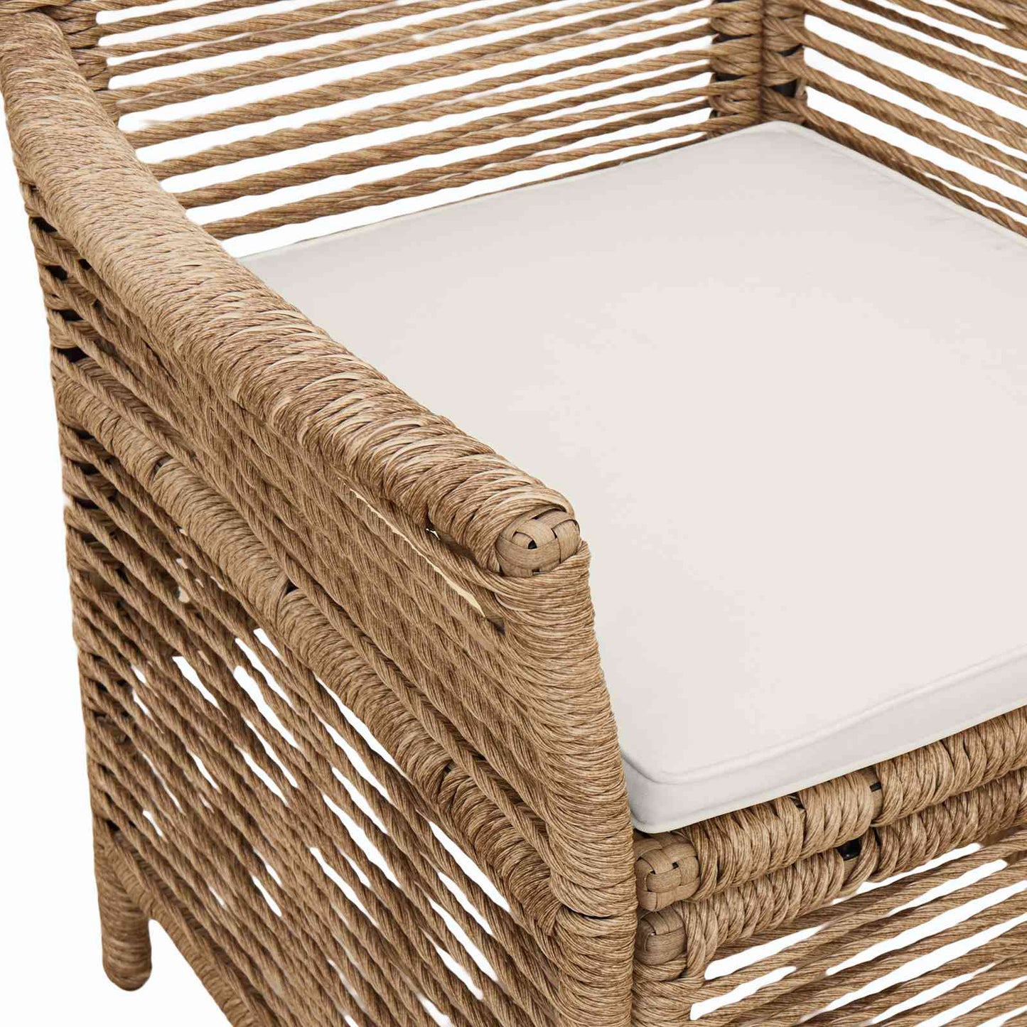 vidaXL Εξωτερική Καρέκλα 4 pcs Μπεζ και Κρέμα συνθετικό ρατάν