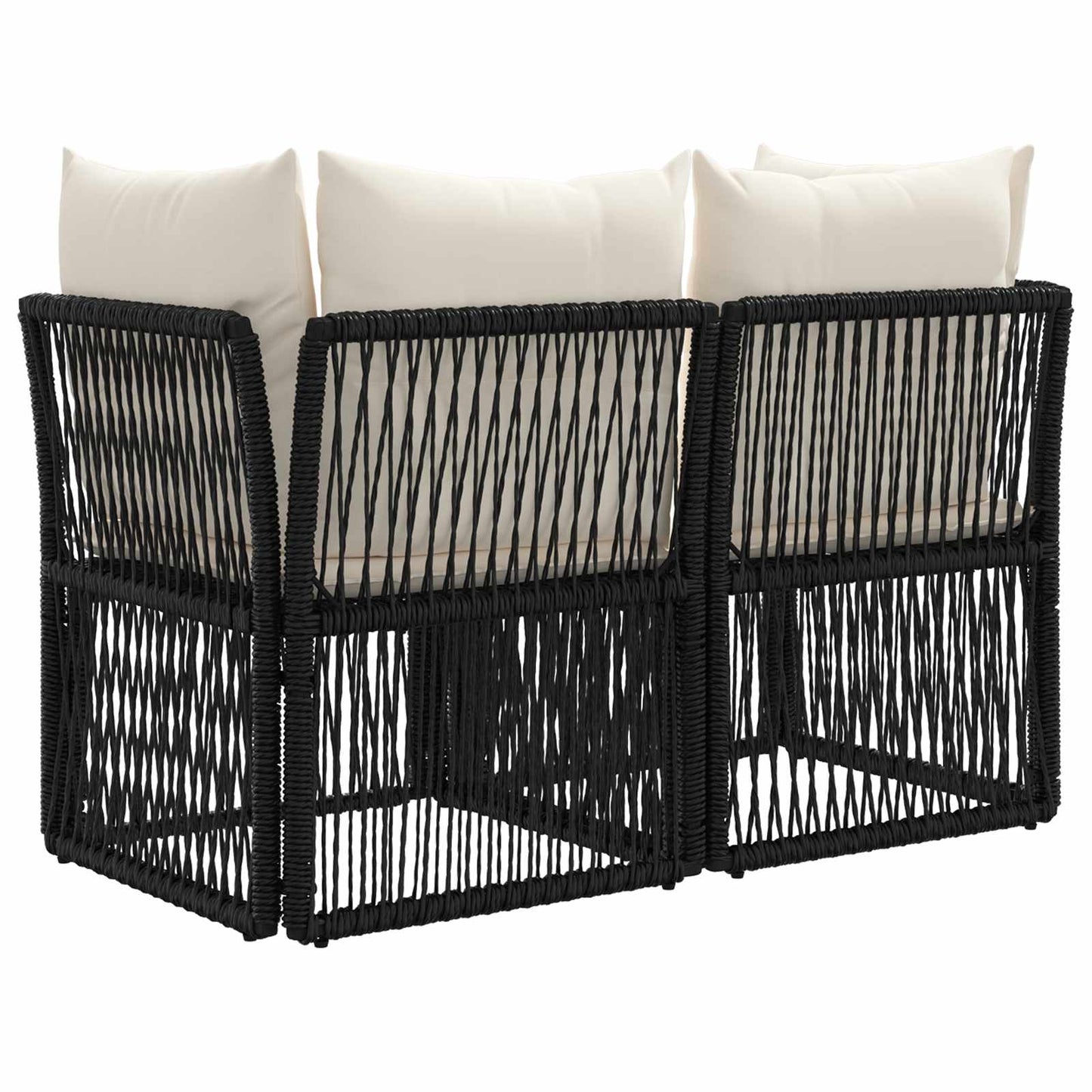 vidaXL Καναπές Κήπου 2-Αριθμός καθισμάτων Μαύρο συνθετικό ρατάν