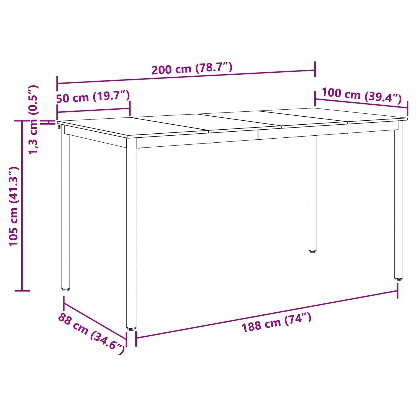 vidaXL Τραπεζαρίες Επεξεργασμένο ξύλο