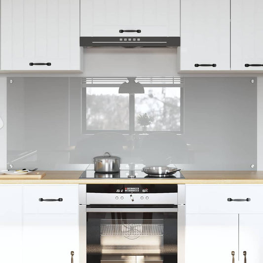 vidaXL Πλάτη κουζίνας 2 τμχ. Ανοιχτό γκρι 80 x 60 cm σκληρυμένο γυαλί