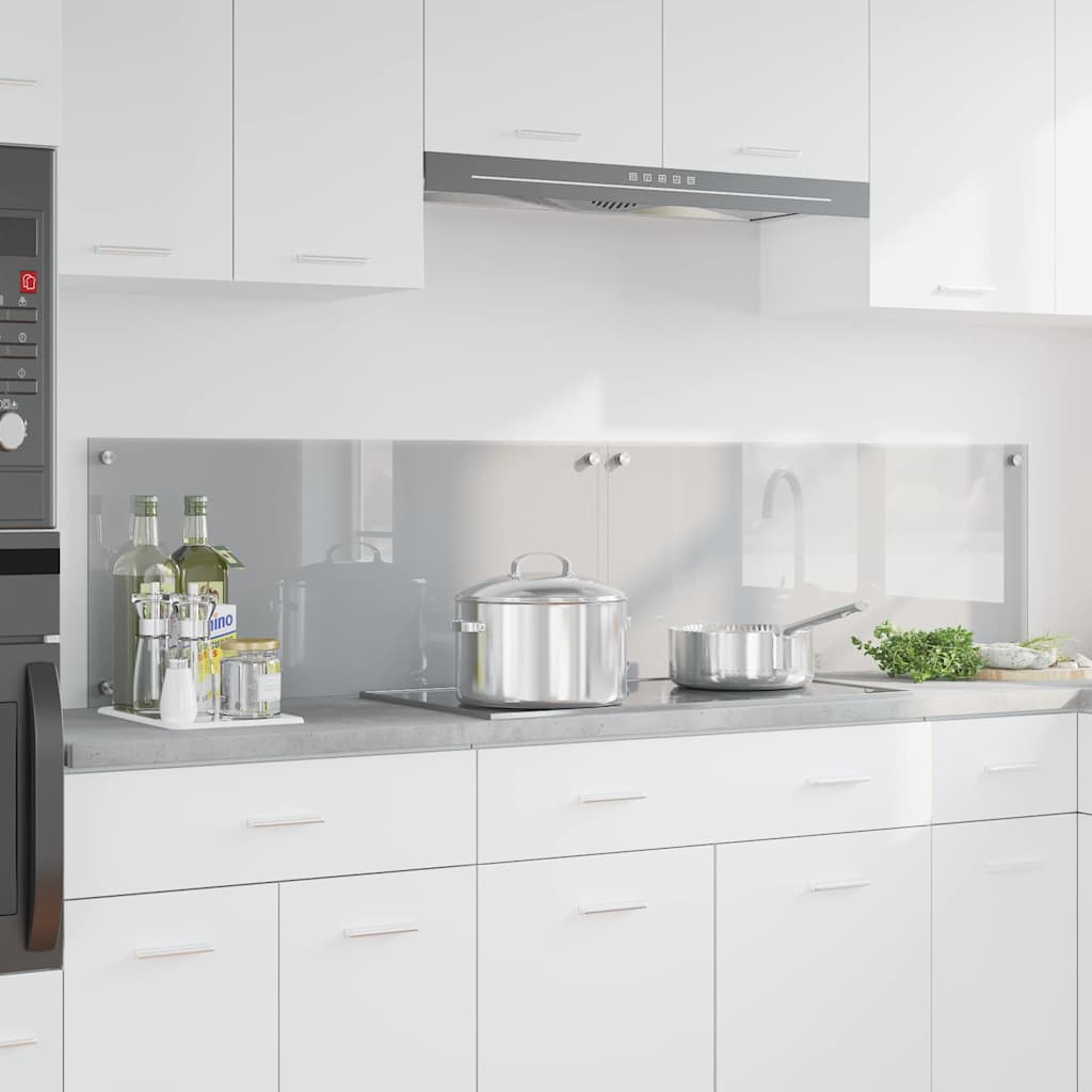 vidaXL Πλάτη κουζίνας 2 τμχ. Ανοιχτό γκρι 90 x 40 cm σκληρυμένο γυαλί
