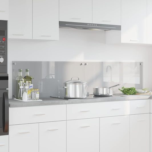 vidaXL Πλάτη κουζίνας 2 τμχ. Ανοιχτό γκρι 90 x 40 cm σκληρυμένο γυαλί