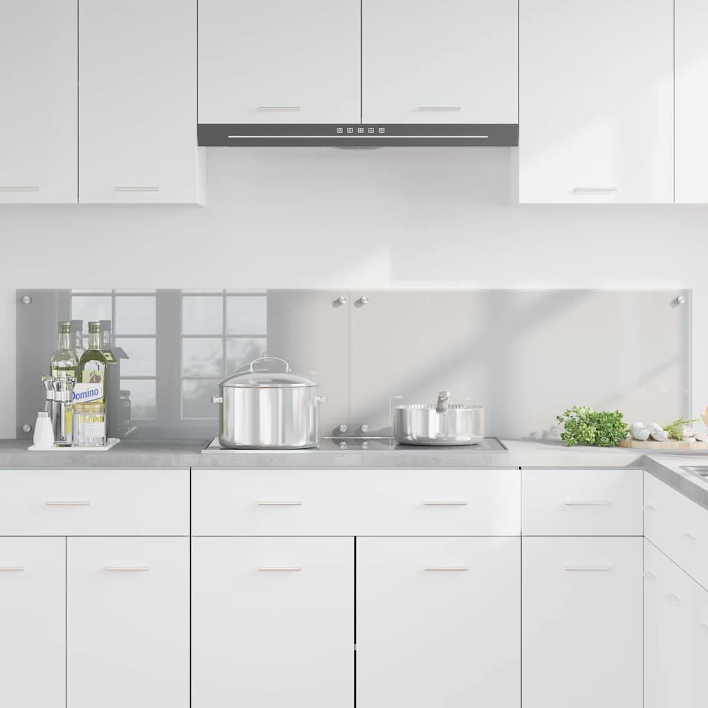 vidaXL Πλάτη κουζίνας 2 τμχ. Ανοιχτό γκρι 90 x 40 cm σκληρυμένο γυαλί