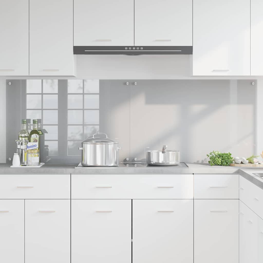 vidaXL Πλάτη κουζίνας 2 τμχ. Ανοιχτό γκρι 90 x 60 cm σκληρυμένο γυαλί
