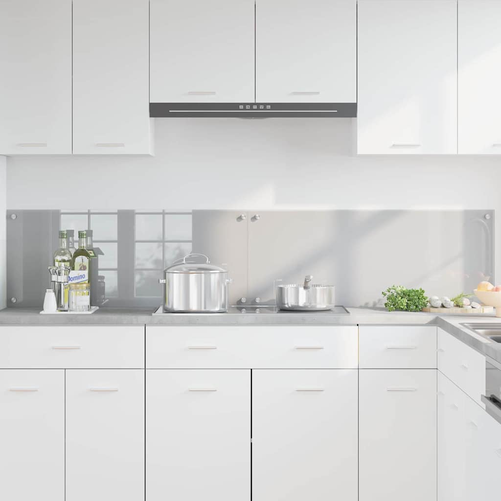 vidaXL Πλάτη κουζίνας 2 τμχ. Ανοιχτό γκρι 100 x 40 cm σκληρυμένο γυαλί