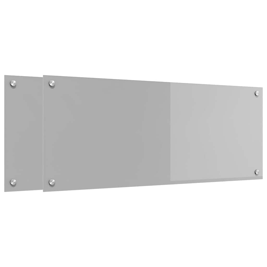 vidaXL Πλάτη κουζίνας 2 τμχ. Ανοιχτό γκρι 100 x 40 cm σκληρυμένο γυαλί