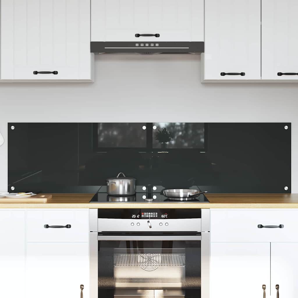 vidaXL Πλάτη κουζίνας 2 τμχ. Σκούρο Γκρι 80 x 40 cm σκληρυμένο γυαλί