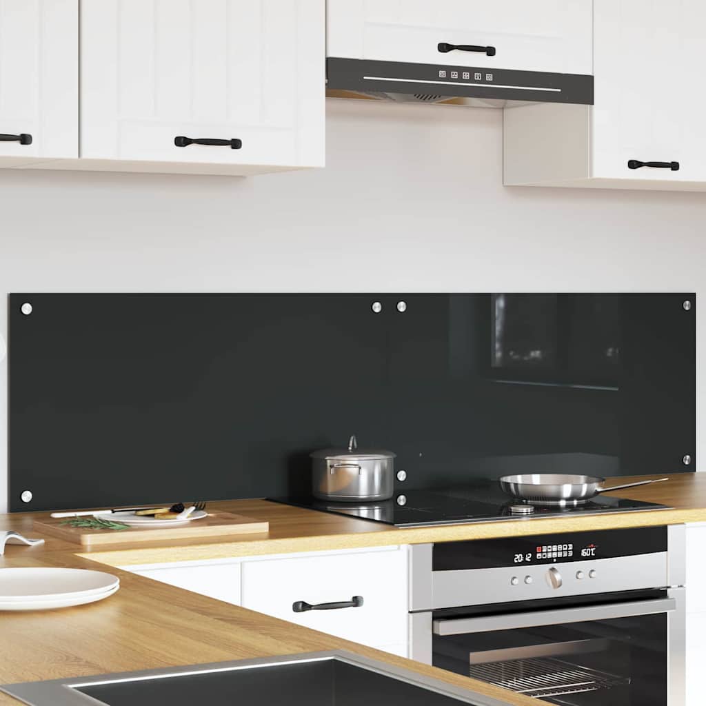 vidaXL Πλάτη κουζίνας 2 τμχ. Σκούρο Γκρι 80 x 40 cm σκληρυμένο γυαλί