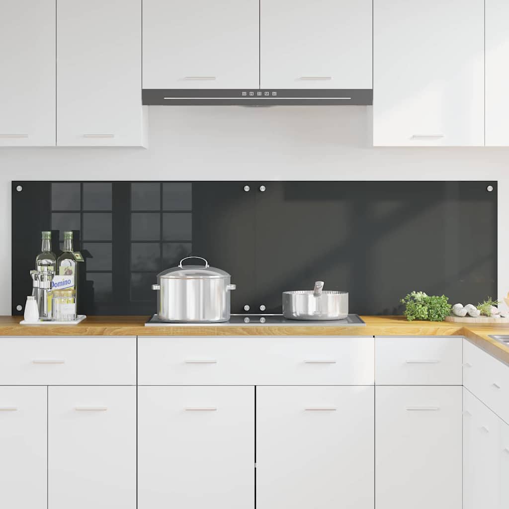 vidaXL Πλάτη κουζίνας 2 τμχ. Σκούρο Γκρι 90 x 50 cm σκληρυμένο γυαλί