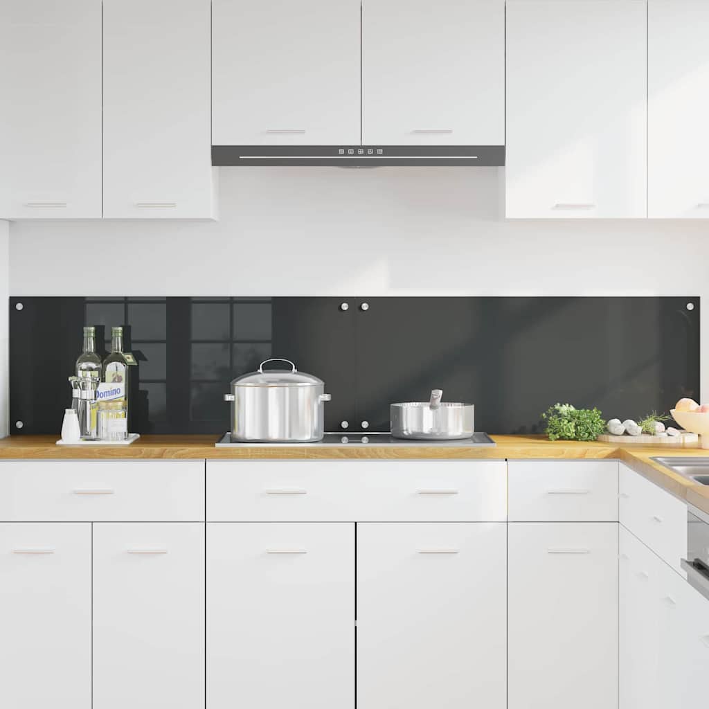 vidaXL Πλάτη κουζίνας 2 τμχ. Σκούρο Γκρι 100 x 40 cm σκληρυμένο γυαλί