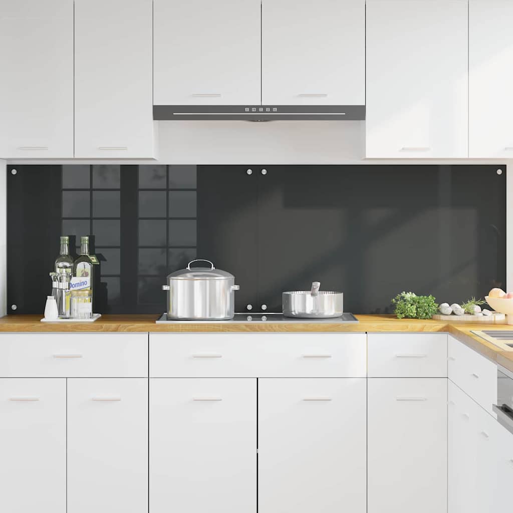 vidaXL Πλάτη κουζίνας 2 τμχ. Σκούρο Γκρι 100 x 60 cm σκληρυμένο γυαλί