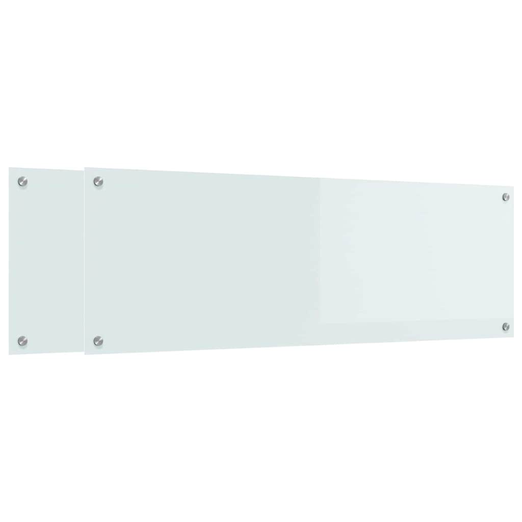 vidaXL Πλάτη κουζίνας 2 τμχ. Λευκό 120 x 40 cm σκληρυμένο γυαλί