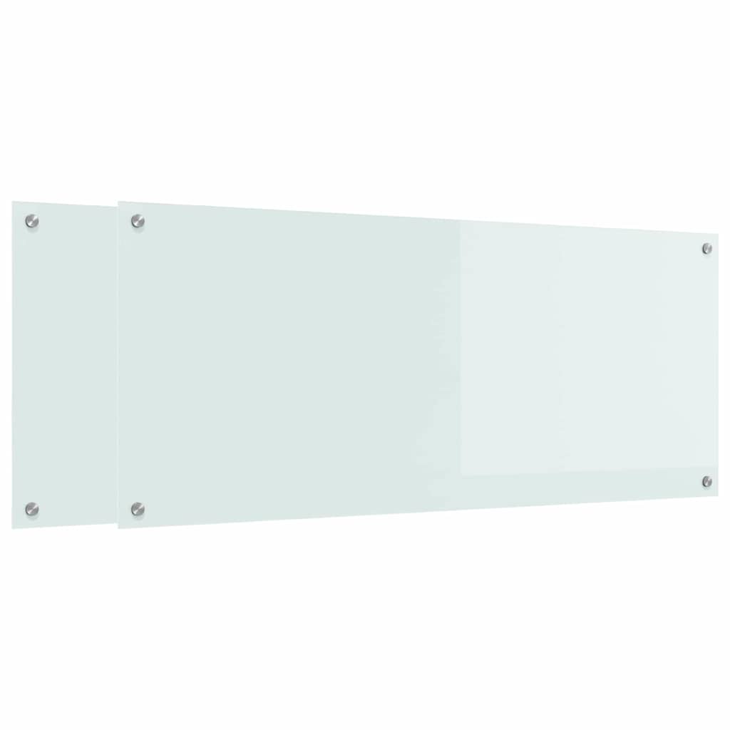 vidaXL Πλάτη κουζίνας 2 τμχ. Λευκό 120 x 50 cm σκληρυμένο γυαλί