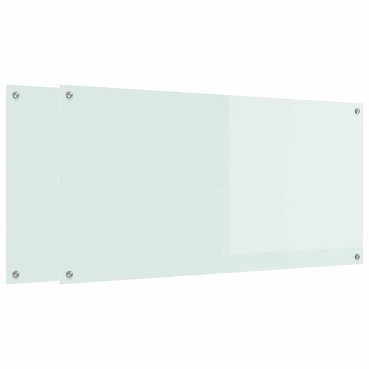 vidaXL Πλάτη κουζίνας 2 τμχ. Λευκό 120 x 60 cm σκληρυμένο γυαλί