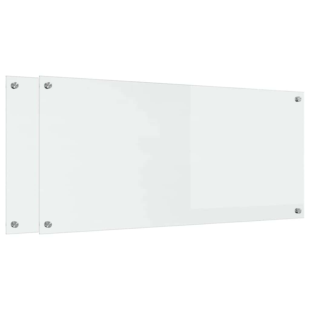 vidaXL Πλάτη κουζίνας 2 τμχ. Διαφανές 110 x 50 cm σκληρυμένο γυαλί