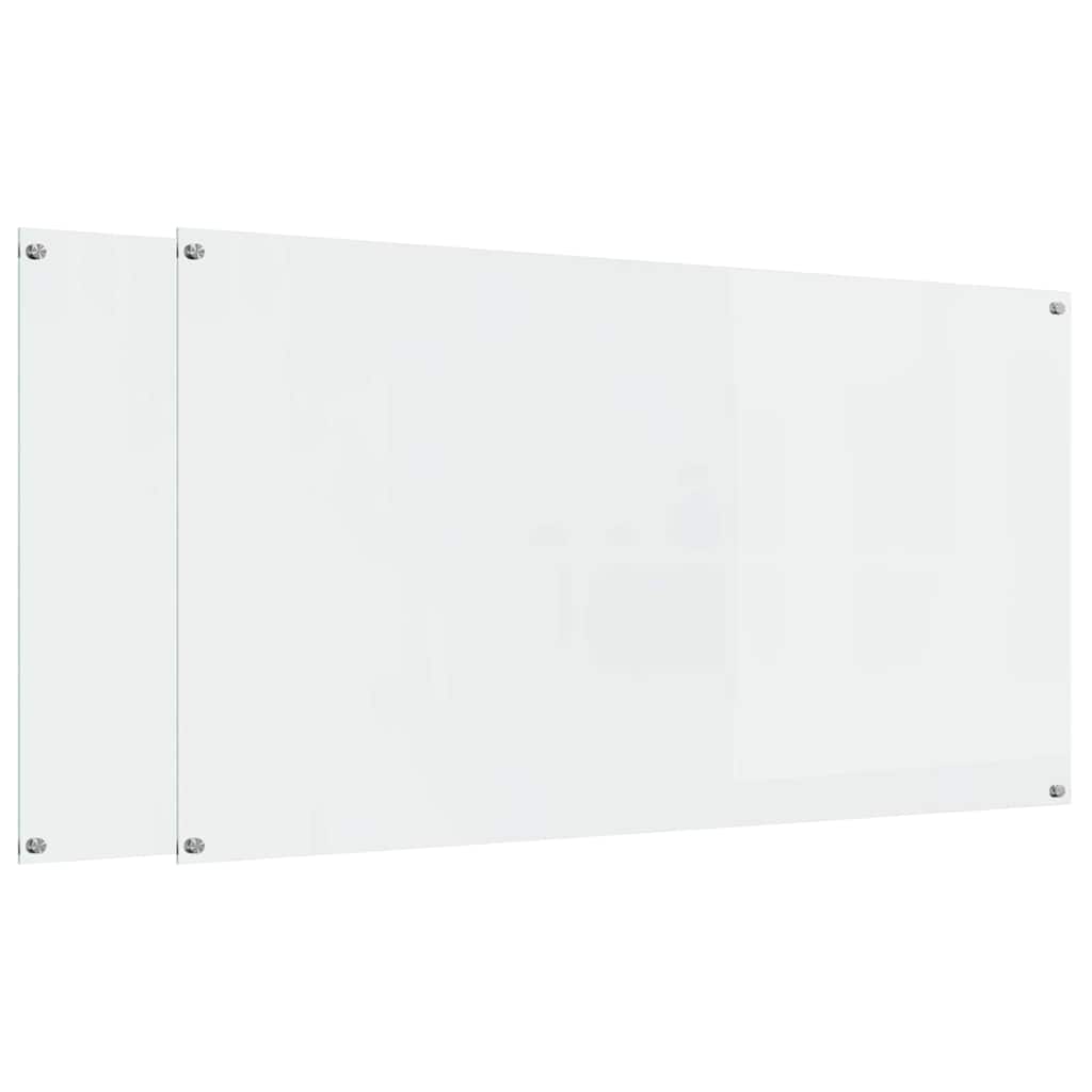 vidaXL Πλάτη κουζίνας 2 τμχ. Διαφανές 110 x 60 cm σκληρυμένο γυαλί