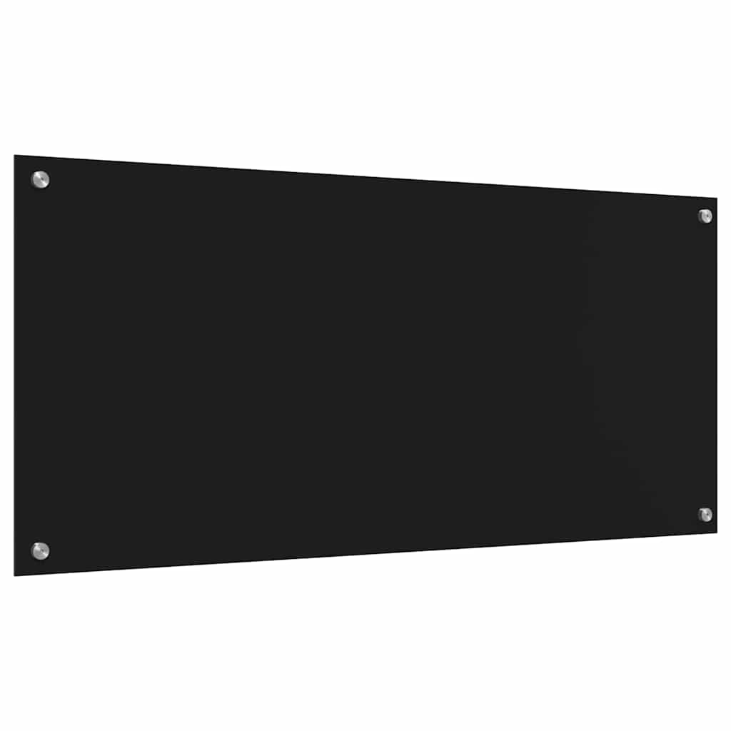 vidaXL Πλάτη κουζίνας 2 τμχ. Μαύρο 110 x 50 cm σκληρυμένο γυαλί