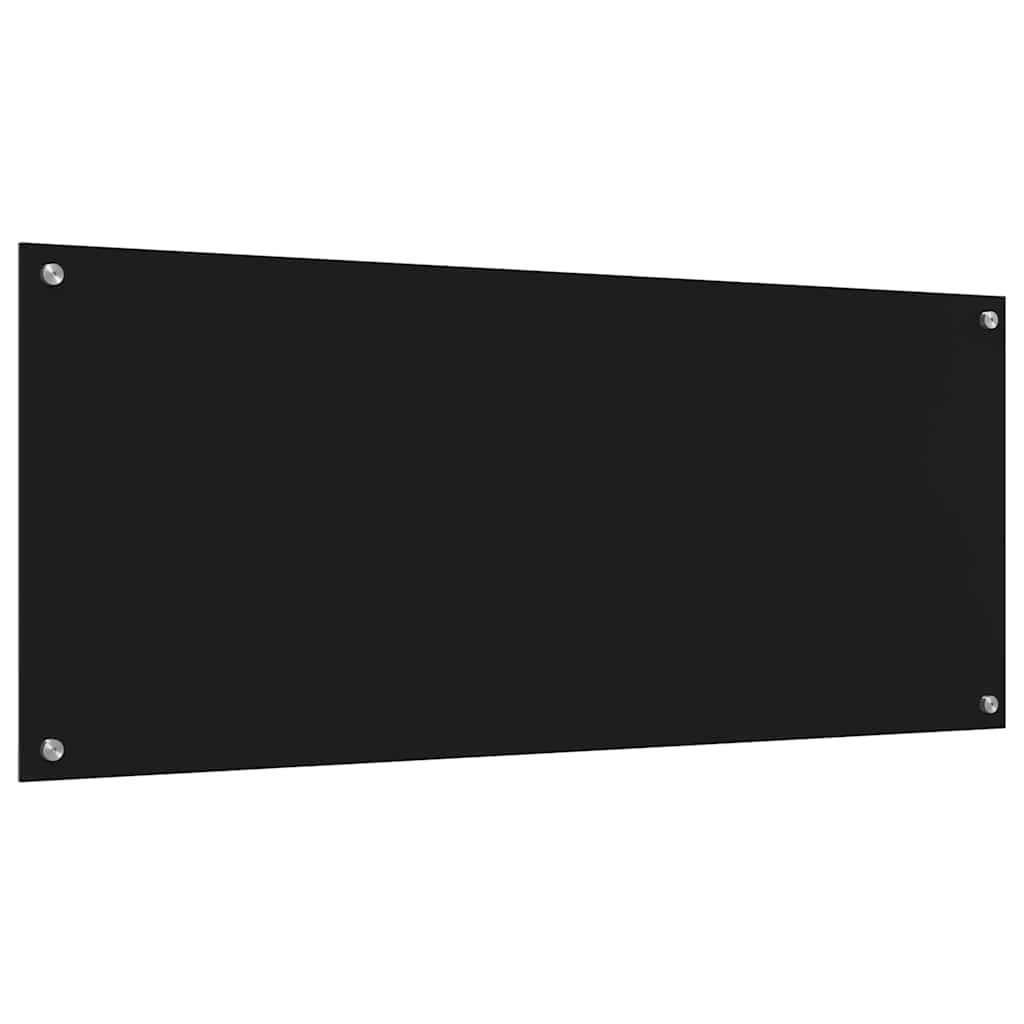vidaXL Πλάτη κουζίνας 2 τμχ. Μαύρο 120 x 50 cm σκληρυμένο γυαλί
